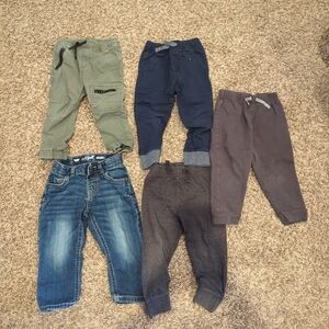 Cat & Jack Kids Sweatpants & Joggers Bundle - Green, Navy, Brown, Denim, Gray